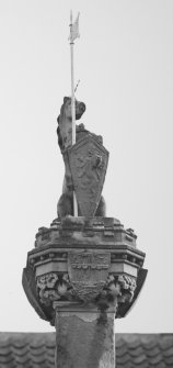 Detail of top of cross from west