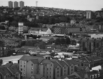 Aberdeen, Berryden Road, Norco Dairy.
Distant view of Norco dairy complex and Millbank House from East (taken from block of flats off Spring Gardens).