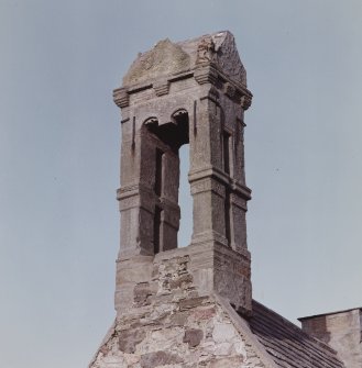 Detail of bell-cote of church tower from South-West.
