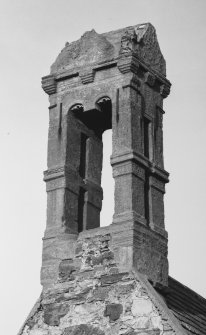 Detail of bell-cote of church tower from South-West.