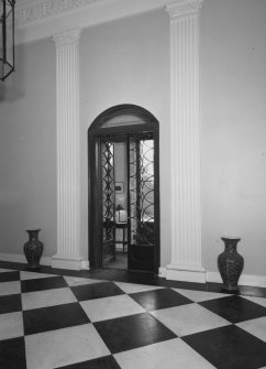 Entrance hall, door from Cairness, view from North West