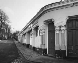 View from NE looking along E side of buildings adjacent to the terminal  (2-14 Boat Brae)