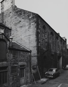 Rear elevation of Young Street church from south west, also showing 6 Young Street Lane South