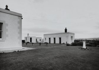 Barns Ness Lighthouse.
View from W of outhouses at S end of the compound.