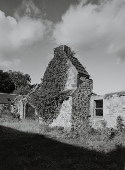 Broadwoodside Farm.
View of remains of gable and ingleneuk from S.