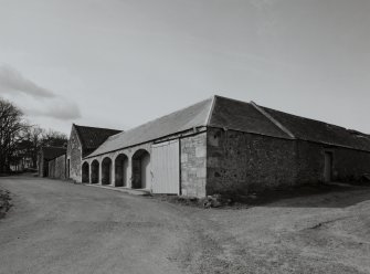 Brunt Farm Steading.
View from E of SE side of steading, with cart bays in foreground.