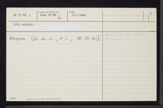 Lessendrum, NJ54SE 8, Ordnance Survey index card, page number 1, Verso