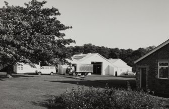 View of garage.