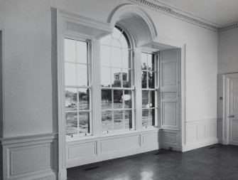 Interior.
Detail of E window in ground floor S wing apartment.