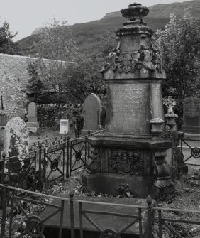 Lochgoilhead Churchyard, Monument to Archibald Campbell of Drimsynie.
General view of monument.