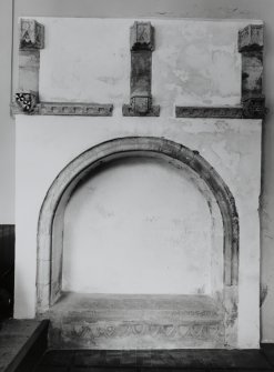 Lochgoilhead Church, interior, tomb recess in North wall.
General view of tomb recess in North wall.