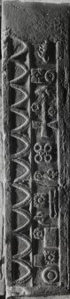 Lochgoilhead Church, interior, tomb recess in North wall.
General view of recumbant slab.