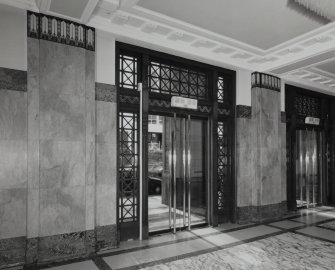 Interior. Detail of entrance hall/main doors