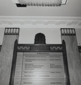 Interior. Detail of main directory board