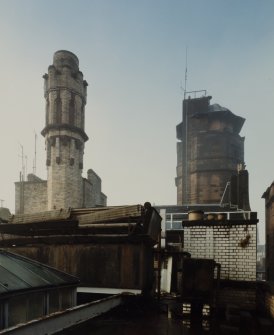 View of roof area, Glasgow Herald Building, Mitchell Street, Glasgow, from E.