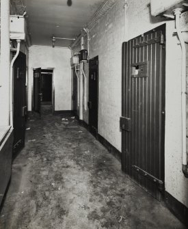 Glasgow, 84-86 Craigie Street, Craigie Street Police Station, interior.
General view from North-East of access corridor of female cell block, on first floor.