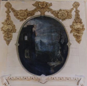 Interior.
View of painted overdoor by James Norie in the Chinese Drawing room.