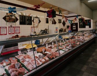 Interior.
View of butchers' counter.