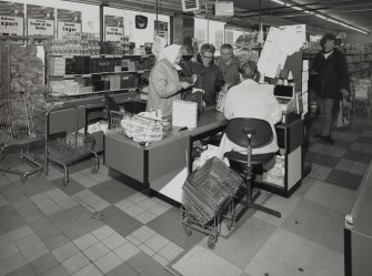 Interior.
View of checkouts.