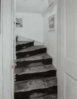 2nd. floor, staircase, interior view from North.