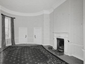 Interior. Ground floor View of dining room from SE showing bowed ends