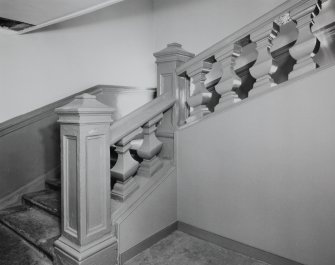 Interior. 
View of staircase at ground floor level.