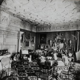 Copy of historic photograph showing view of drawing room.