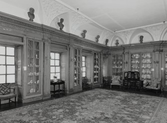Interior.  1st. floor, old library, view from SW