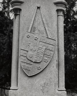 Detail  Hay of Drummelzier Monument heraldic shield