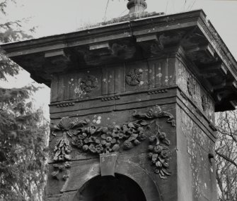 Detail of gate pier frieze anf swags