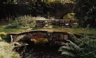 View of bridge and bench