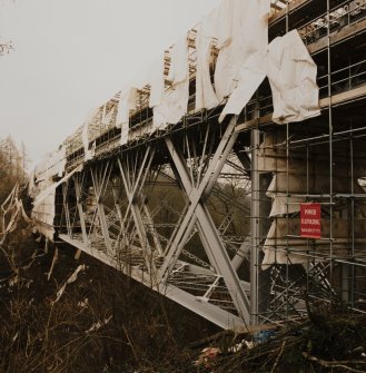 Oblique view from NNE of E side of bridge during re-furbishment.