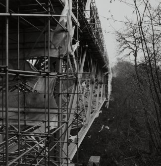 Oblique view from NNW of W side of bridge during re-furbishment.