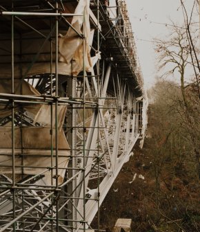 Oblique view from NNW of W side of bridge during re-furbishment.