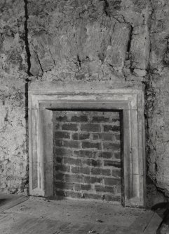 Interior. 
Detail of fireplace, second floor.