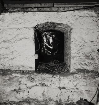 Interior.
Detail of plinth and opening in basement.