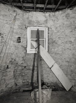 Interior.
View from W of room at staircase landing level showing window in former 18th century stair tower.
