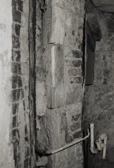 Interior.
Detail of stonework in ground floor central room showing exposed window reveal.