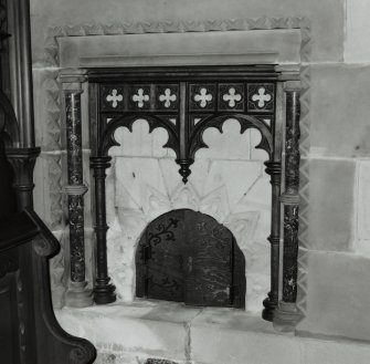 Interior.
Detail of aumbry in basement chapel.