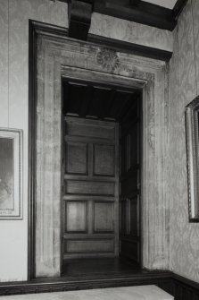 Interior.
Detail of door in staircase hall, first floor.