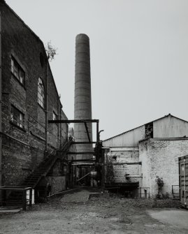 Newtongrange, Lady Victoria Colliery, Boiler House and Chimney (Original Boiler House)
View from east showing (left to right) north gable of New Power Station, boilerhouse Chimney, and Boilerhouse
