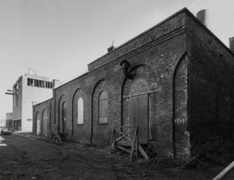 Newtongrange, Lady Victoria Colliery, Engine Houses, Pithead, and Woodroad Stores
Oblique view from SW of Woodroad Stores