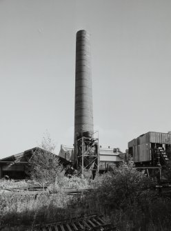Newtongrange, Lady Victoria Colliery, Boiler House and Chimney (Original Boiler House)
View from NW of Boilerhouse Chimney and rear of Boilerhouse (left), with former Power Stations (background centre)