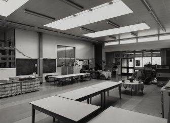 Interior.
View of communal area in W wing from WSW.