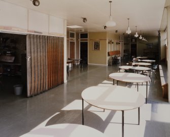 Interior.
View from W of study/dining area to NE of hall.