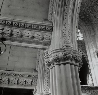 Roslin, Roslin Chapel.
Detail of carving at top of capital, interior.