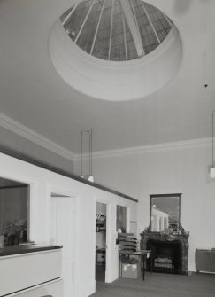 Interior.
View of former billiard room from W showing original fireplace and cupola.