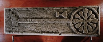 Interior.
Detail showing recumbent slab.