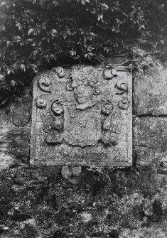 View of Fraser-Tytler arms in heraldic panel.