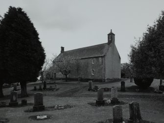 View from N showing setting in graveyard